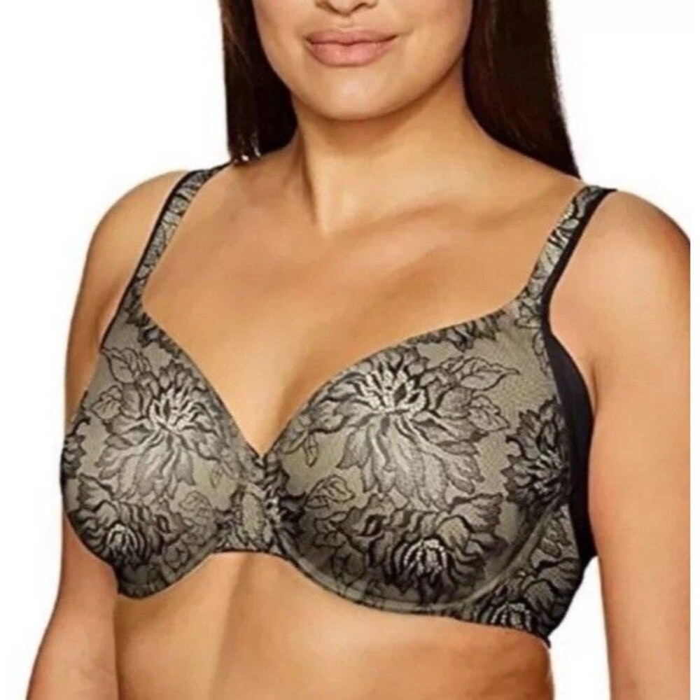 Bali 6548 One Smooth U Side Smoothing Foam Underwire Bra 40DDD Black